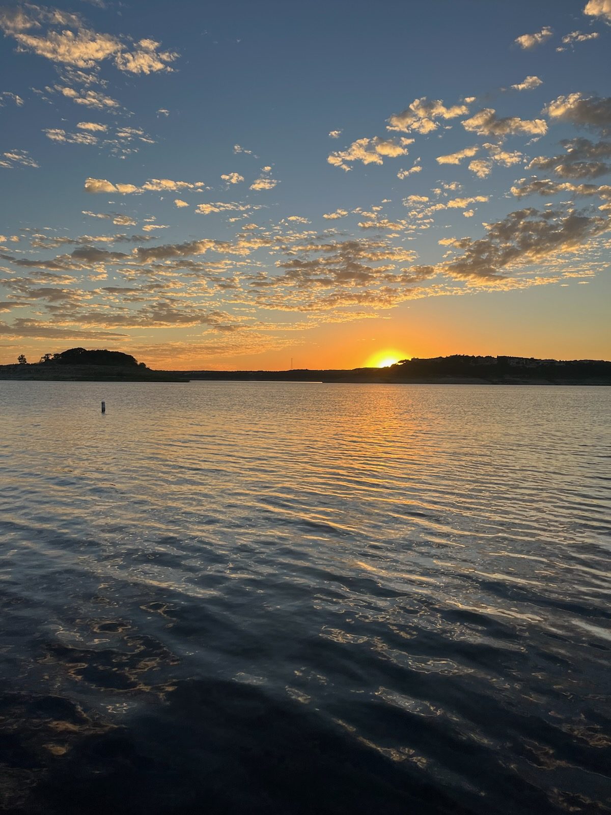 Sunset over Lake Travis from Volente